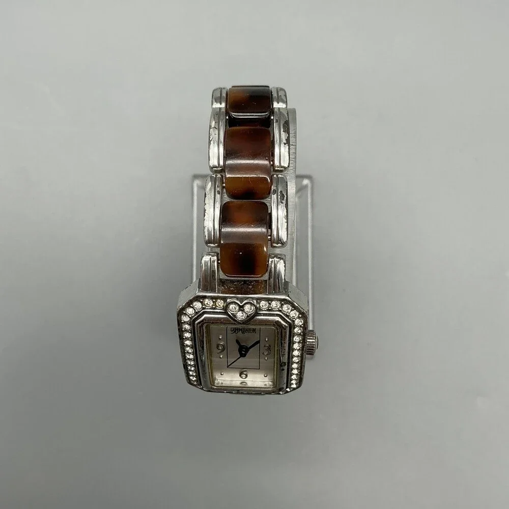 Brighton Encino Womens Watch 23mm Silver Tone Resin Bracelet New Battery 6.75